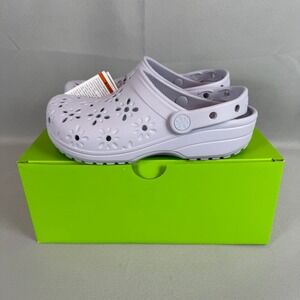 Crocs Classic Floral Cut Out Clogs Womens 8 Purple Moon M6 210927-5BR New NIB